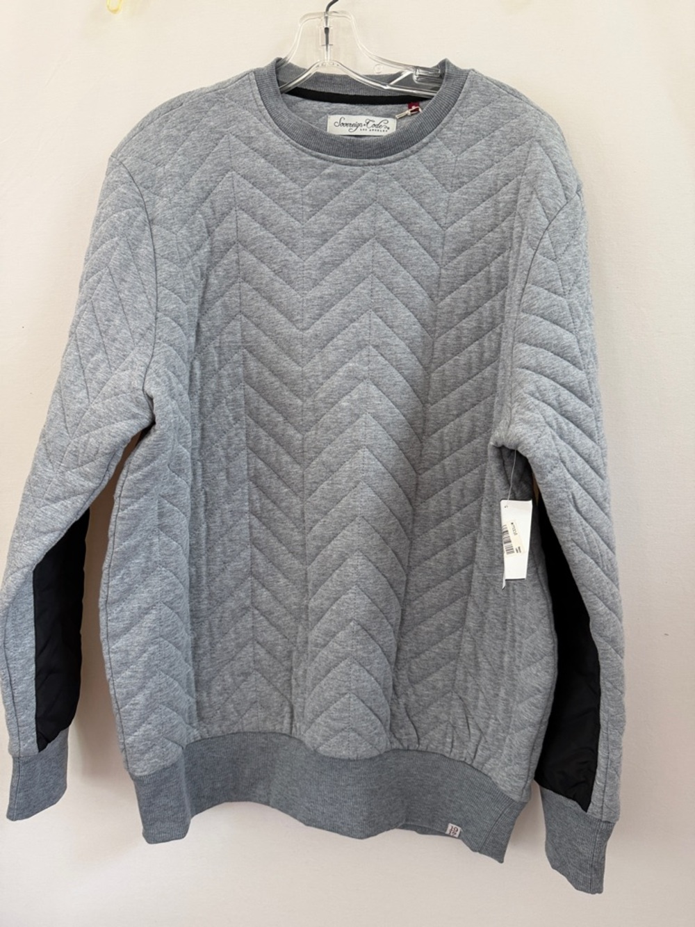 Sovereign Code Quilted Crewneck Sweatshirt in Gray with Black Accents